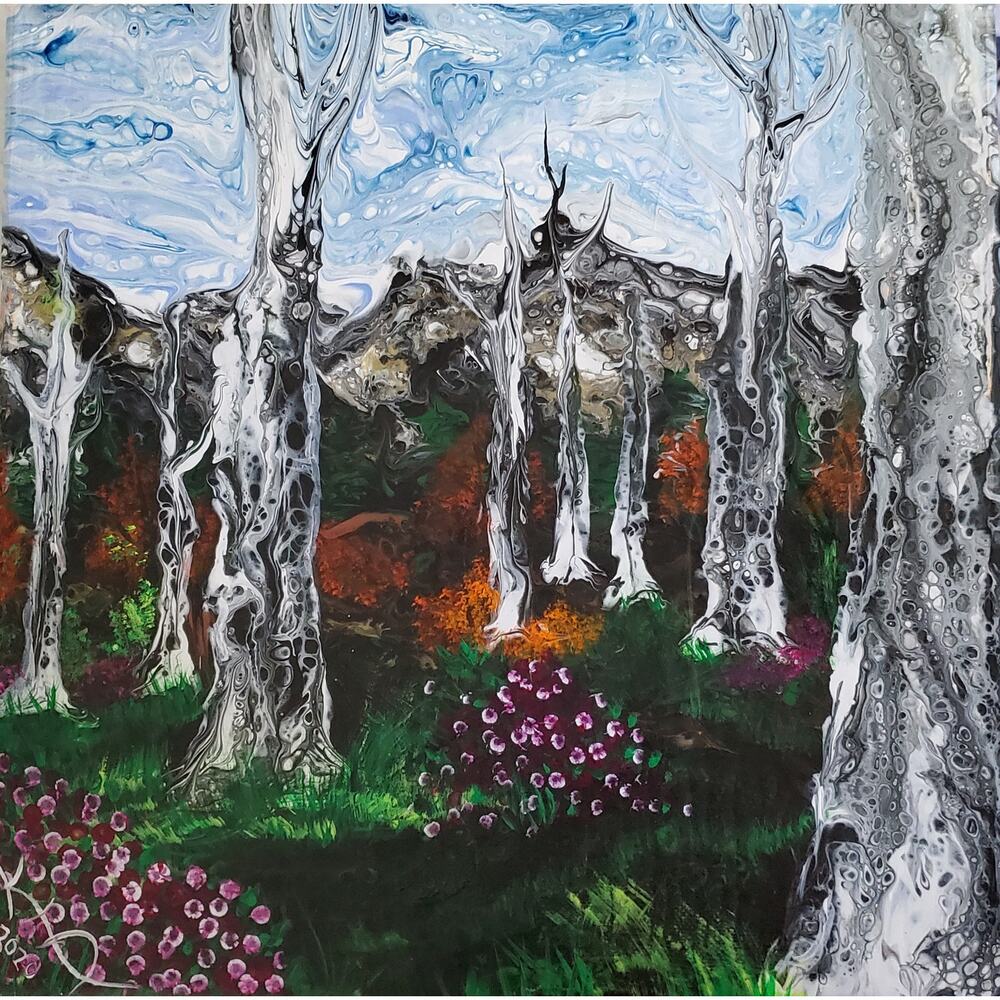"Mountain Forest" Art Print from my Original Work 12" x 12"  Acid Free Stock